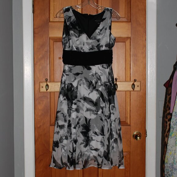 Connected Apparel Petite Floral Print Layered Dress - Picture 1 of 7